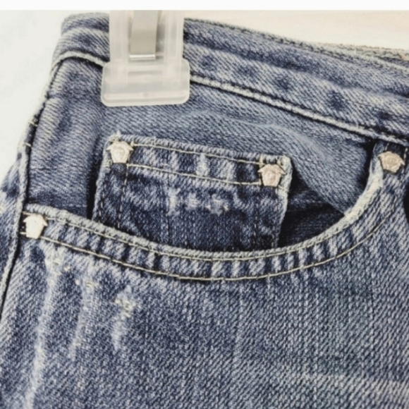 VERSACE JEANS COUTURE Vintage Blue Bootcut Size Denim Jeans Size 28 X 42 - Picture 7 of 11
